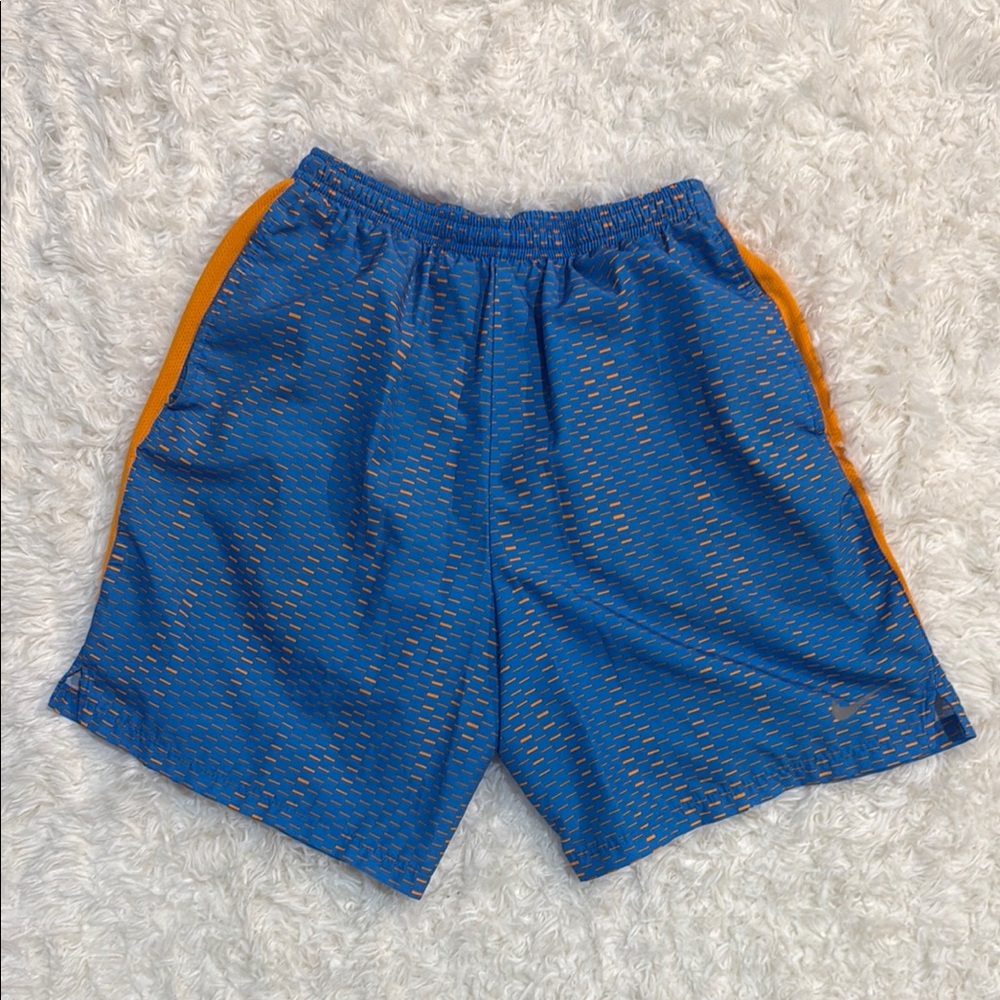 Nike Men's Blue and Orange Athletic Shorts